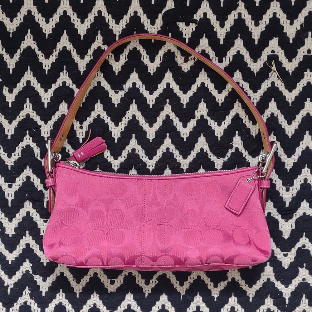 Fuchsia Pink Coach Shoulder Purse